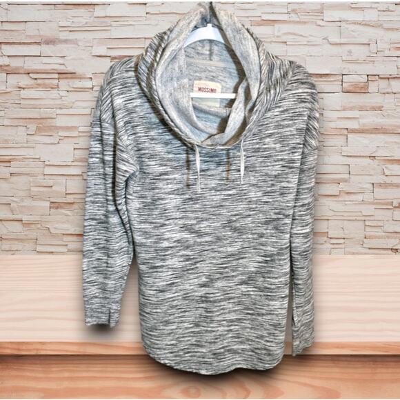 Mossimo Heathered Gray Funnel Neck Hoodie Small EUC - Picture 1 of 4